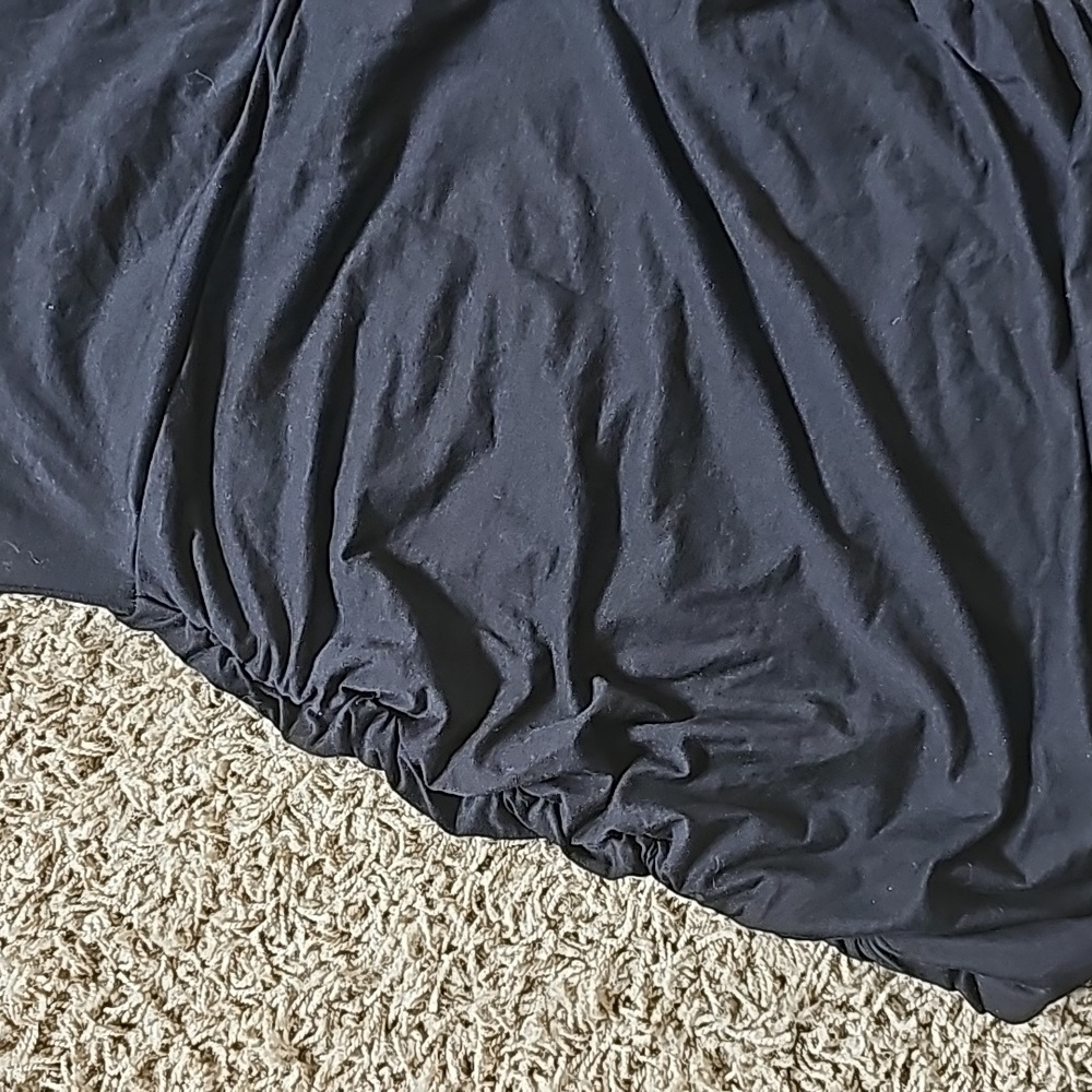 Aqua Little Black Dress LBD Batwing Sleeve Ruched Tencel Blend Small Mini - Picture 2 of 4